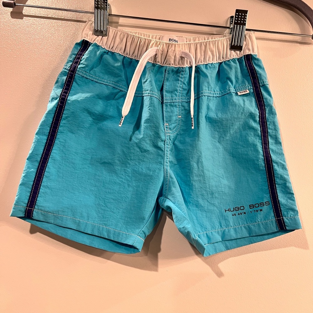 Hugo Boss turquoise swim trunk in good condition size 3